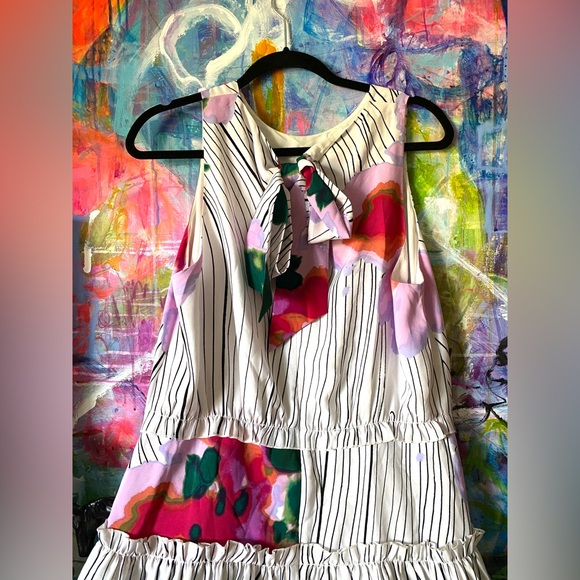 FUN Gorgeous Maxi Dress WEAR A PAINTING 🥰 Artsy elegant Flowy Floral 14 Rachel - Picture 8 of 9